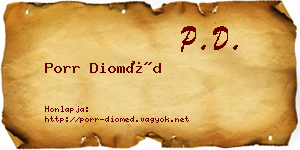 Porr Dioméd névjegykártya